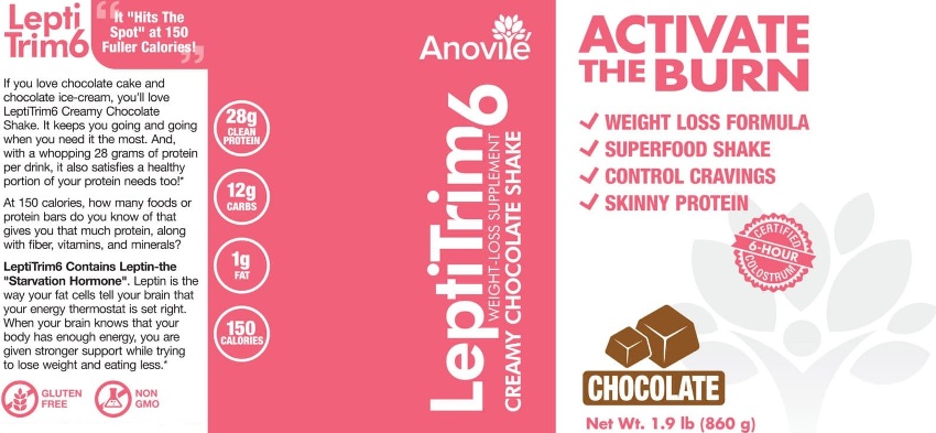 anovite lepitrim6 chocolate shake label